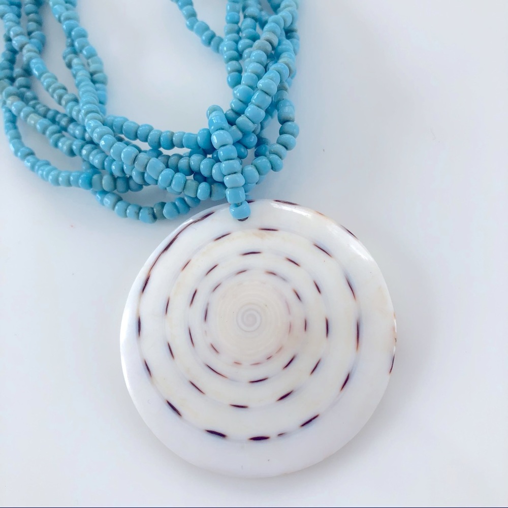 TURQUOISE BEADED SHELL NECKLACE Women’s Jewelry Accessories